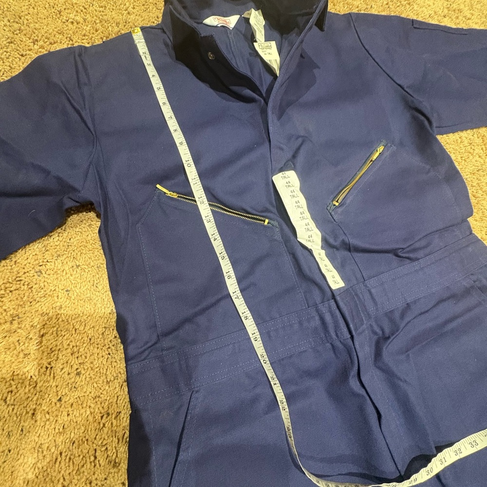 Walls NWT Coveralls Mechanic Jumpsuit Navy Blue Short Sleeve Sz 44 L Flight Suit - Picture 8 of 9